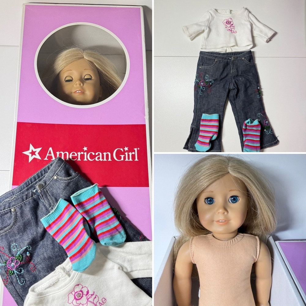 AMERICAN GIRL JLY #27 Just Like You Doll Blonde Hair Blue Eyes w/ Box & Outfit